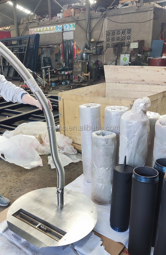 ヨーロッパ黒色マット炭素鋼 三面ガスの暖炉 プロパンガス 天然ガスの暖炉 8