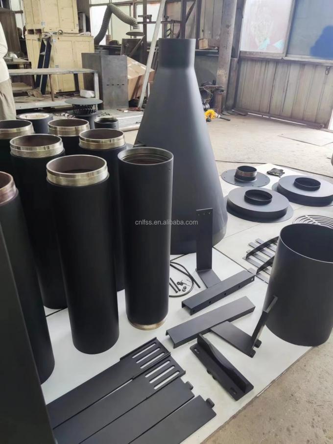 高級黒 現代のテーブル ヨーロッパのスタイル 高級 ガラス アート 回転炉 カーボン 鋼 丸い家具 0