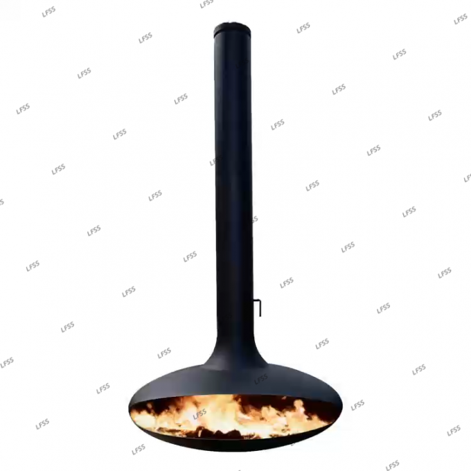 吊り木の黒い壁炉 燃える屋根の壁炉 屋内鉄製 オーダーメイド 0