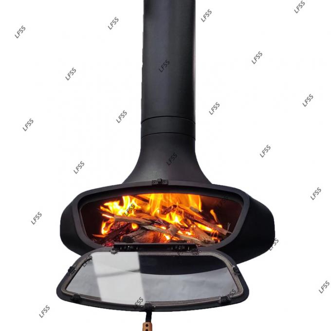 吊り木の黒い壁炉 燃える屋根の壁炉 屋内鉄製 オーダーメイド 21