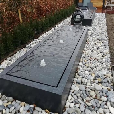 Water Fountain Powder Coated Black Garden Metal Water Table Mild Steel Rectangle