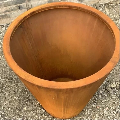 800mm Large Corten Steel Tapered Cylinder Planter Metal Cado Flower Pot