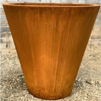 800mm Large Corten Steel Tapered Cylinder Planter Metal Cado Flower Pot