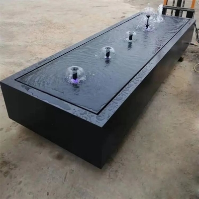Water Fountain Powder Coated Black Garden Metal Water Table Mild Steel Rectangle