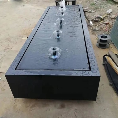 Water Fountain Powder Coated Black Garden Metal Water Table Mild Steel Rectangle