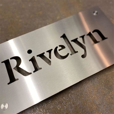 Contemporary House Name Signage Laser Cutting Stainless Steel House Sign