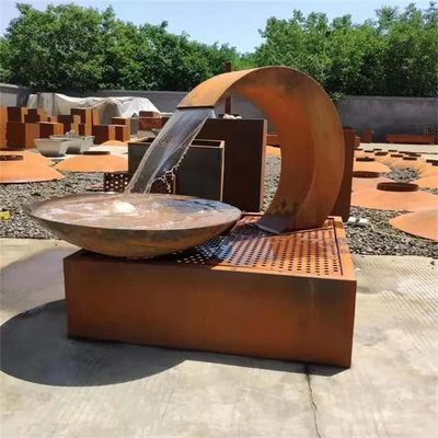 Landscaping Rusty Metal Water Furniture Corten Steel Water Feature